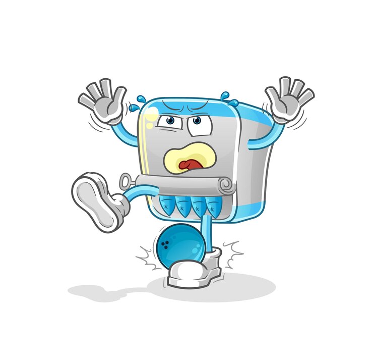 Vector canned fish hiten by bowling cartoon cartoon mascot vector