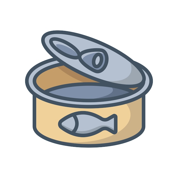 Vector canned fish icon vector on trendy design