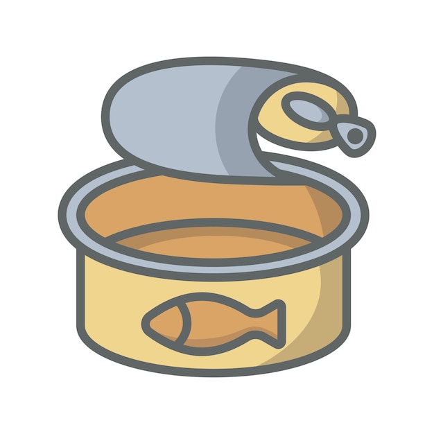 Vector canned fish icon vector on trendy design