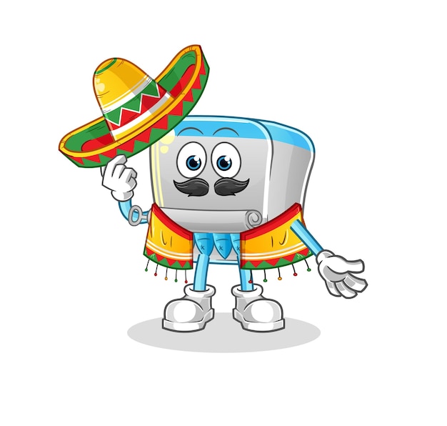 Canned fish Mexican culture and flag cartoon mascot vectorxA