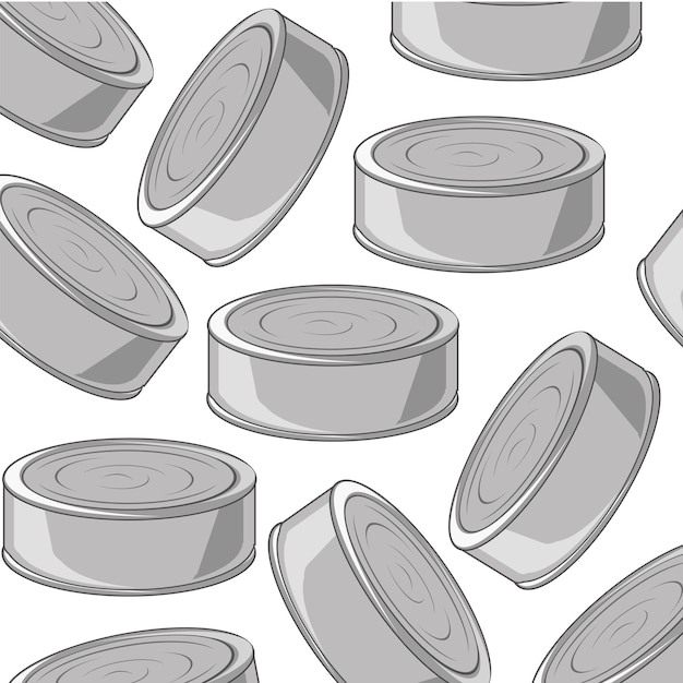 Canned food decorative pattern on white background