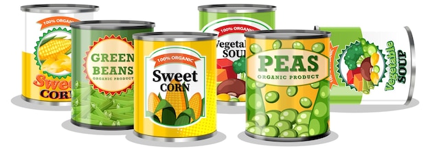 Canned food vegetable isolated