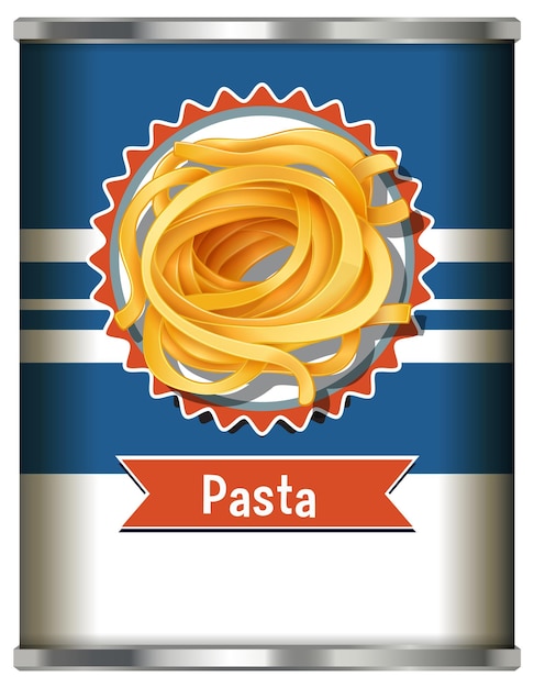 Canned Pasta On White Background