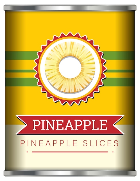 Canned Sliced Pineapple Isolated