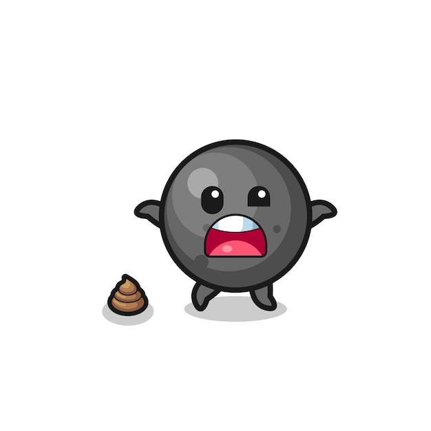 Vector cannon ball earth surprised to meet poop  cute design