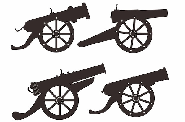 Vector cannon icon silhouette design template vector isolated illustration