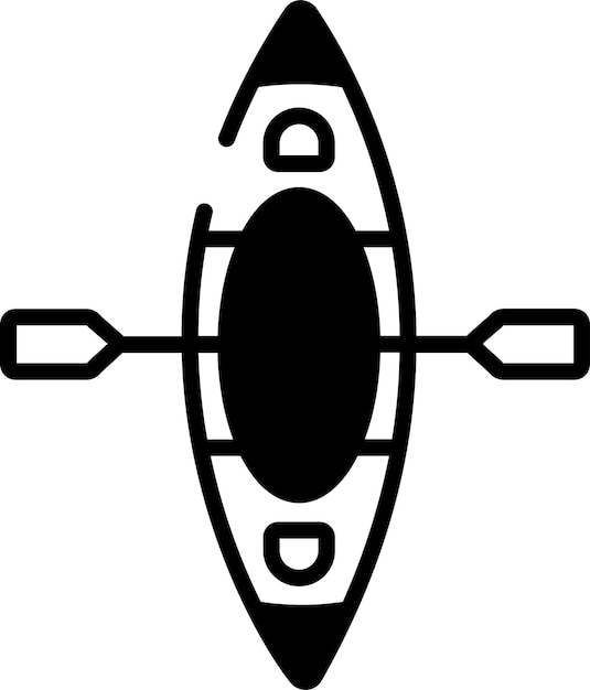 Vector canoe glyph en lijnvector illustratie