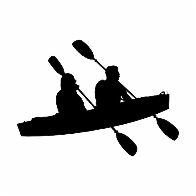 Vettore silhouette di canoa