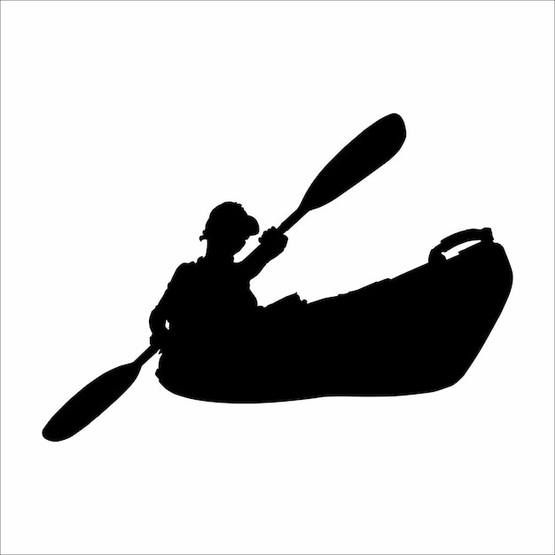 Vettore silhouette di canoa