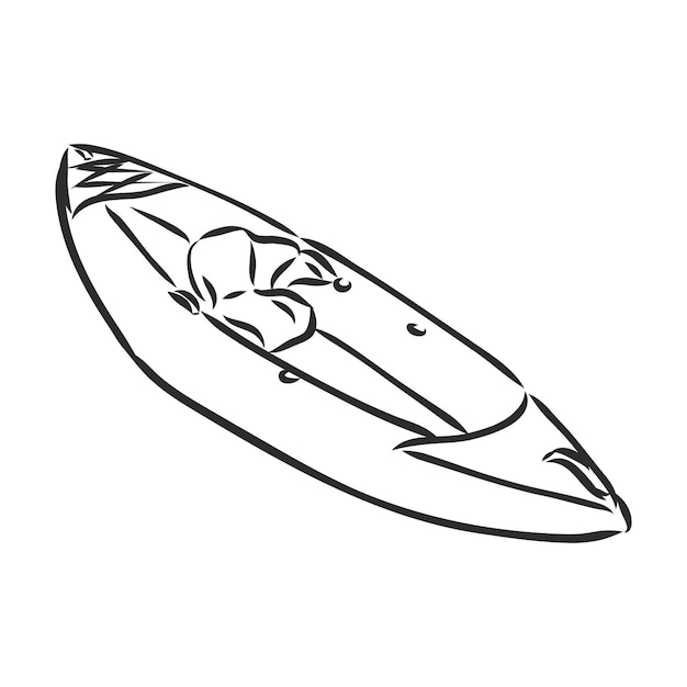 CANOE SLALOM player  vector illustration sketch hand drawn with black lines