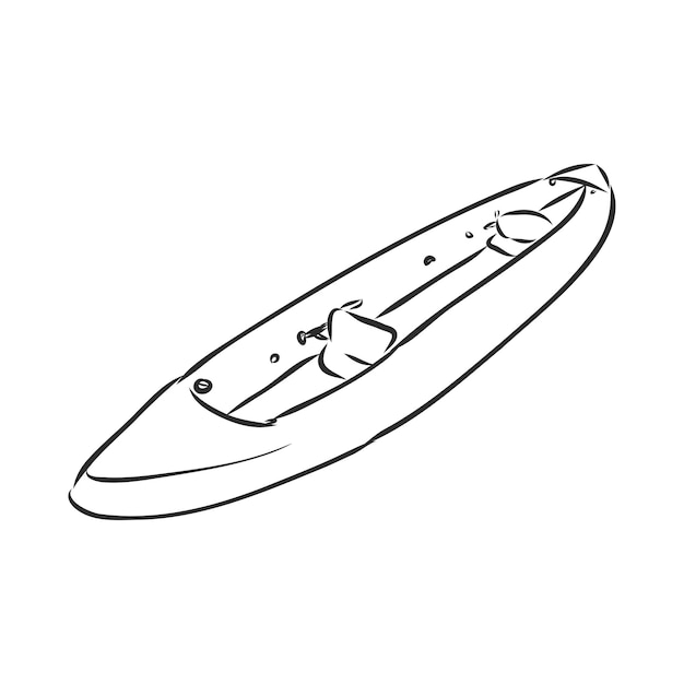 CANOE SLALOM player  vector illustration sketch hand drawn with black lines