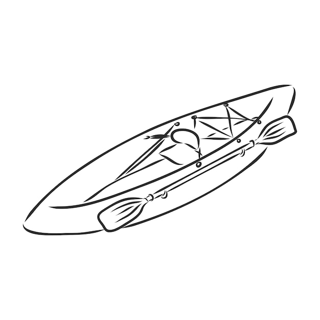 CANOE SLALOM speler vector illustratie schets hand getekend met zwarte lijnen