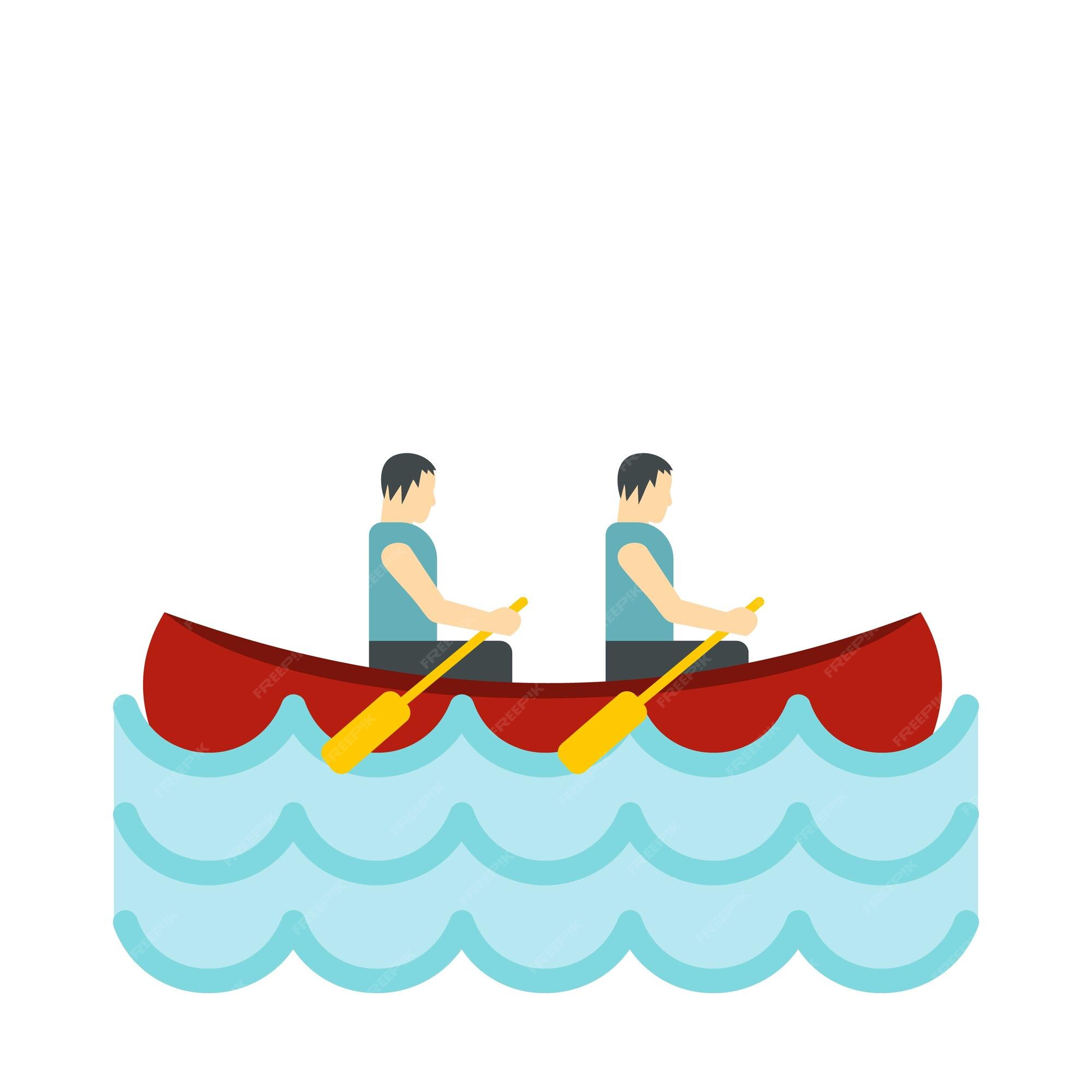 Premium Vector  Canoe race editable cartoon style sticker vector