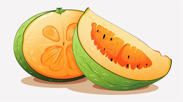 Cantaloupe vector op een witte achtergrond