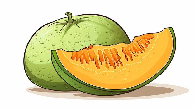 Cantaloupe vector op een witte achtergrond