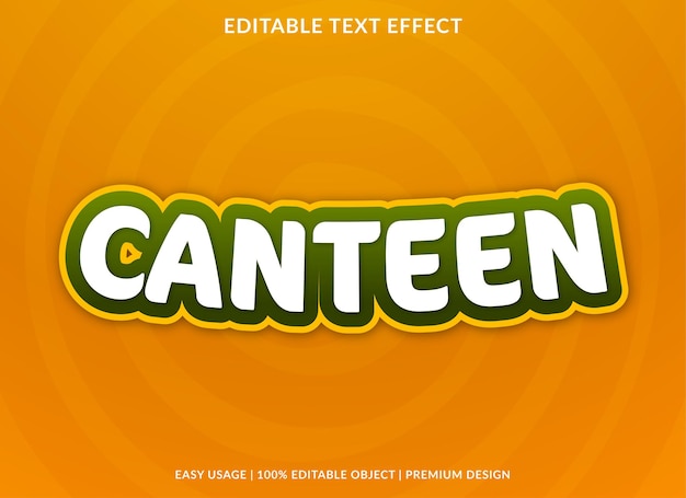 canteen text effect editable template premium vector