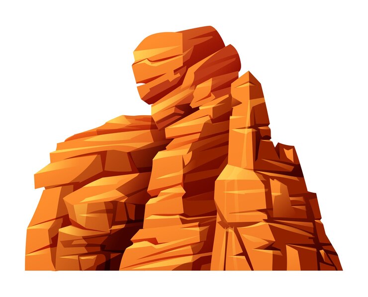 Vector canyon cliff with distinct layers and rugged texture desert rock hill or mountain vector
