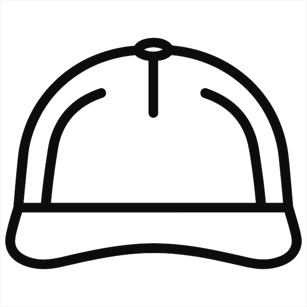 cap flat icon outline in the style of simple vector