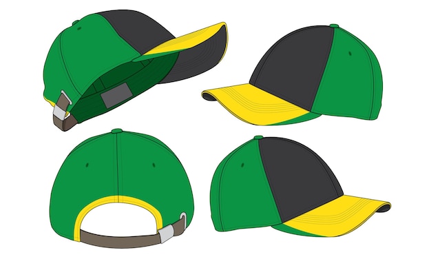 Vector cap hat template vector adjustable fitted strap