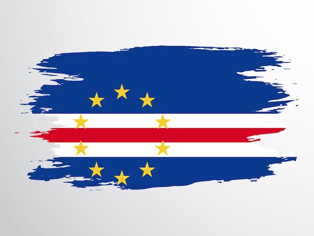 Cape Verde flag painted with a brush