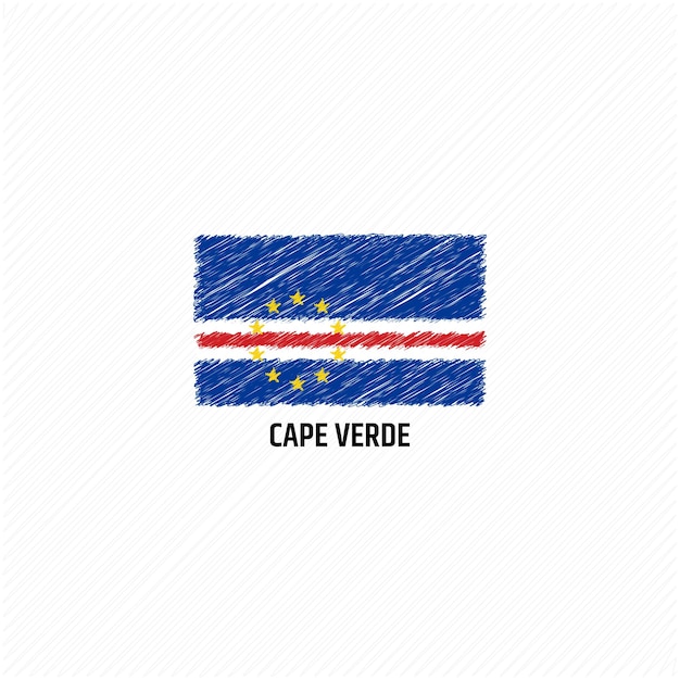 Шаблон флага Кабо-Верде с плоской векторной иллюстрацией