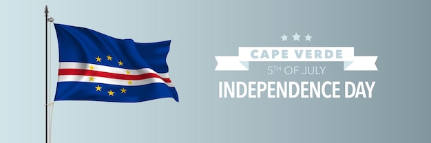 Cape Verde happy independence day greeting banner