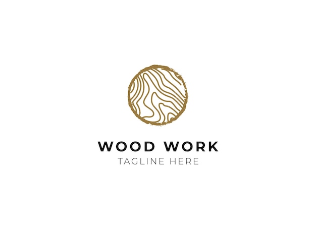 Capenter industry logo design - wood log, timber plank wood, woodwork handyman, wood house builder.