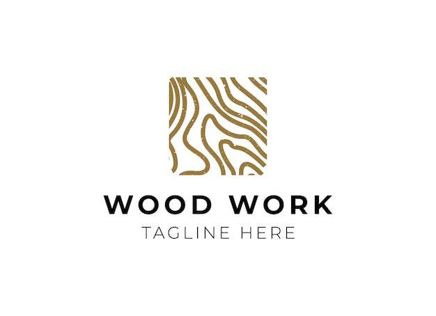 Capenter industry logo design - wood log, timber plank wood, woodwork handyman, wood house builder.