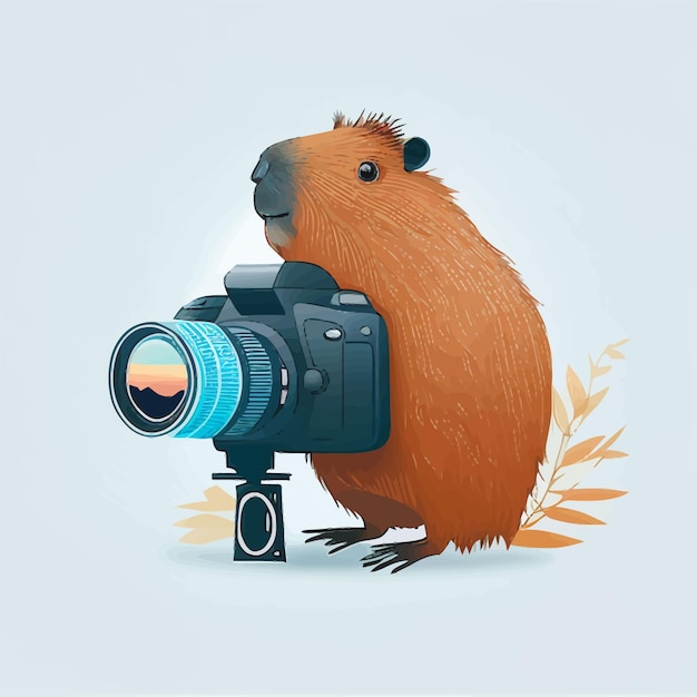 Capibarafoto als grappige manier om natuurfotograaf te illustreren