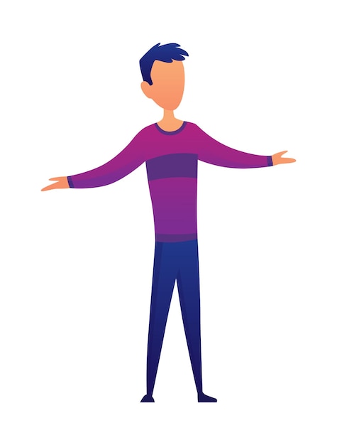 Vector capital gains income, royalties from investments. bright vibrant violet vector. man raises his hands up from joy. revenue and income metaphor