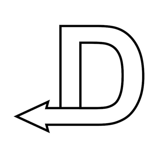 Vector capital letter d back arrow back arrow d logo concept