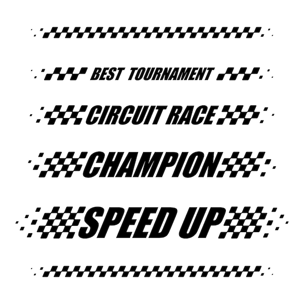 Capital letter sport text checkered