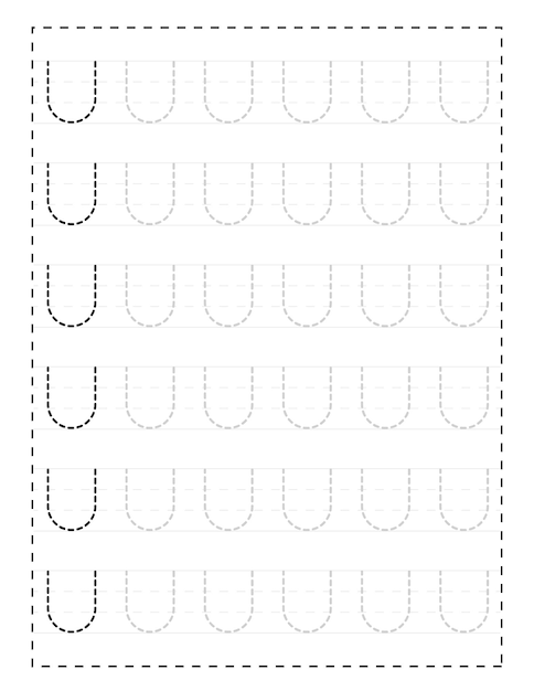 未就学児と幼児のための大文字のアルファベット追跡ワークシート