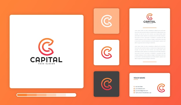 Vector capital logo ontwerpsjabloon