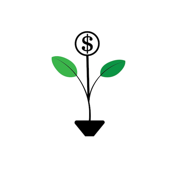 Capital money plant icon Simple editable vector illustration