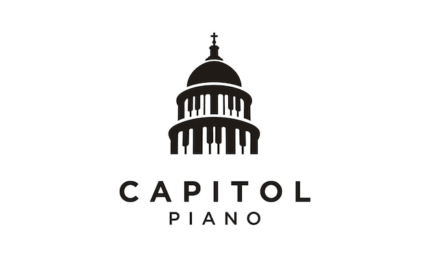 Capitol and piano logo design