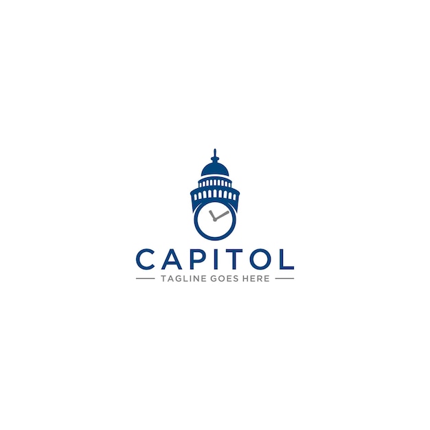 Capitol and time logo design inspiration