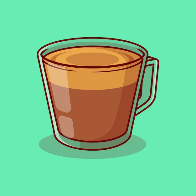 Cappuccino koffie vector illustratie ontwerp in een transparant glas