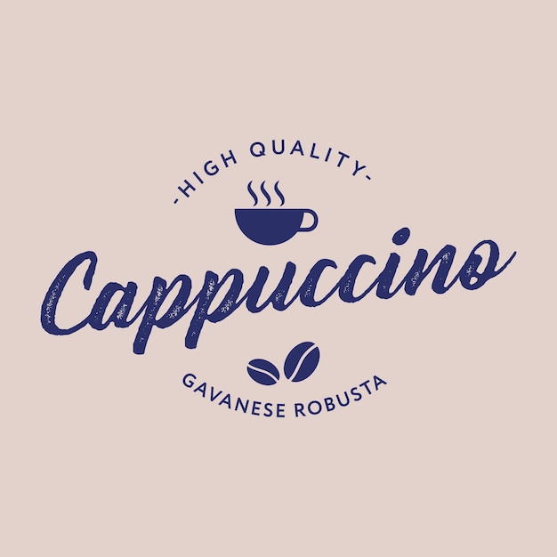 Vettore design del logo del cappuccino per la caffetteria