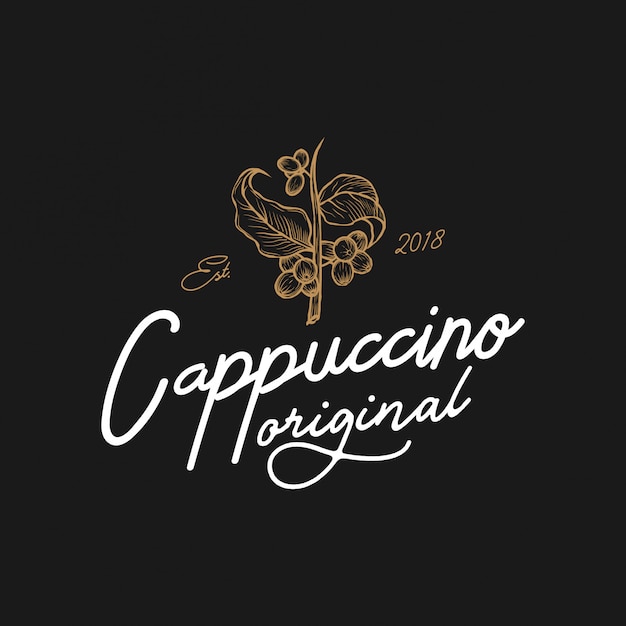 Vector cappuccino original vintage logo