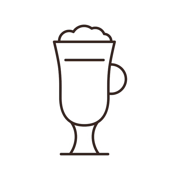 Cappuccinoglas geïsoleerd lineair pictogram