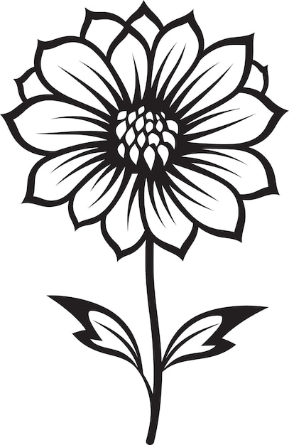 Capricious floral design handgetekend emblematisch icon artisanal bloom sketch zwart handgetekend logo