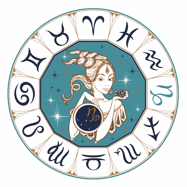 Il segno astrologico del capricorno come una bella ragazza.