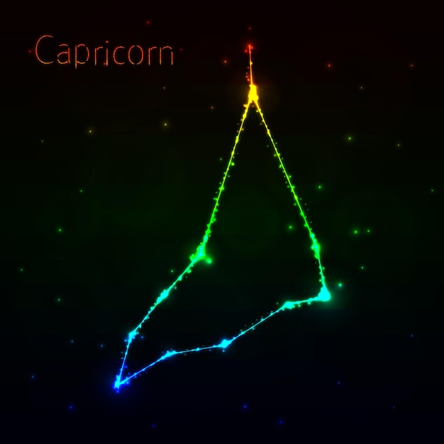 벡터 빛의 염소 자리 실루엣