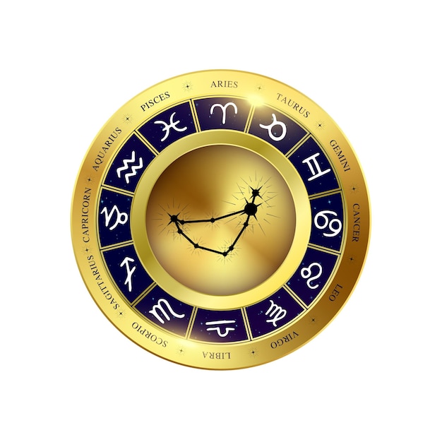 Capricorn zodiac Gold coin Witchcraft astrology for zodiac constellations Modern magic divination