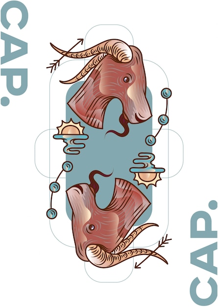 Capricorn zodiac sign illustration