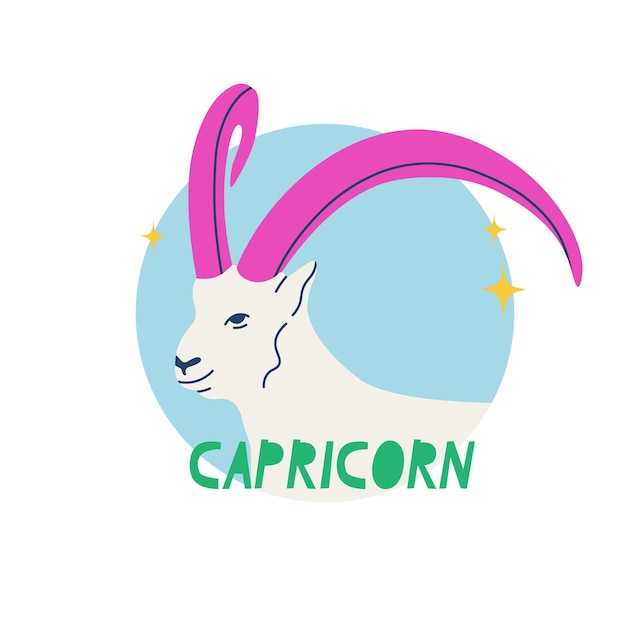 Capricorn zodiac sign The tenth symbol of the horoscope Astrological sign of those born in January Vector illustration for design