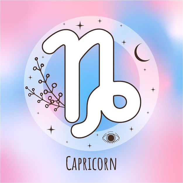 Premium Vector | Capricorn zodiac sign zodiac signs icons in boho style ...