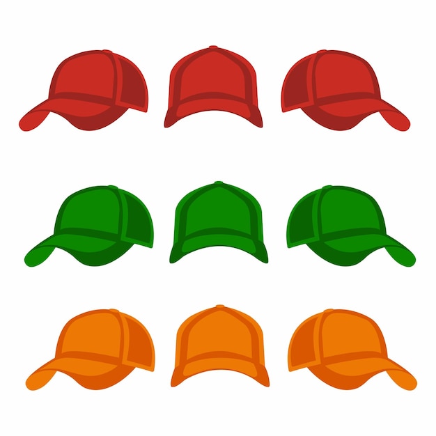 Vector caps illustratie set