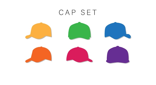 Vector caps in zwart-wit iconisch silhouet vectorpakket